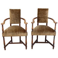 Pair Elegant 1920's Arm Chairs