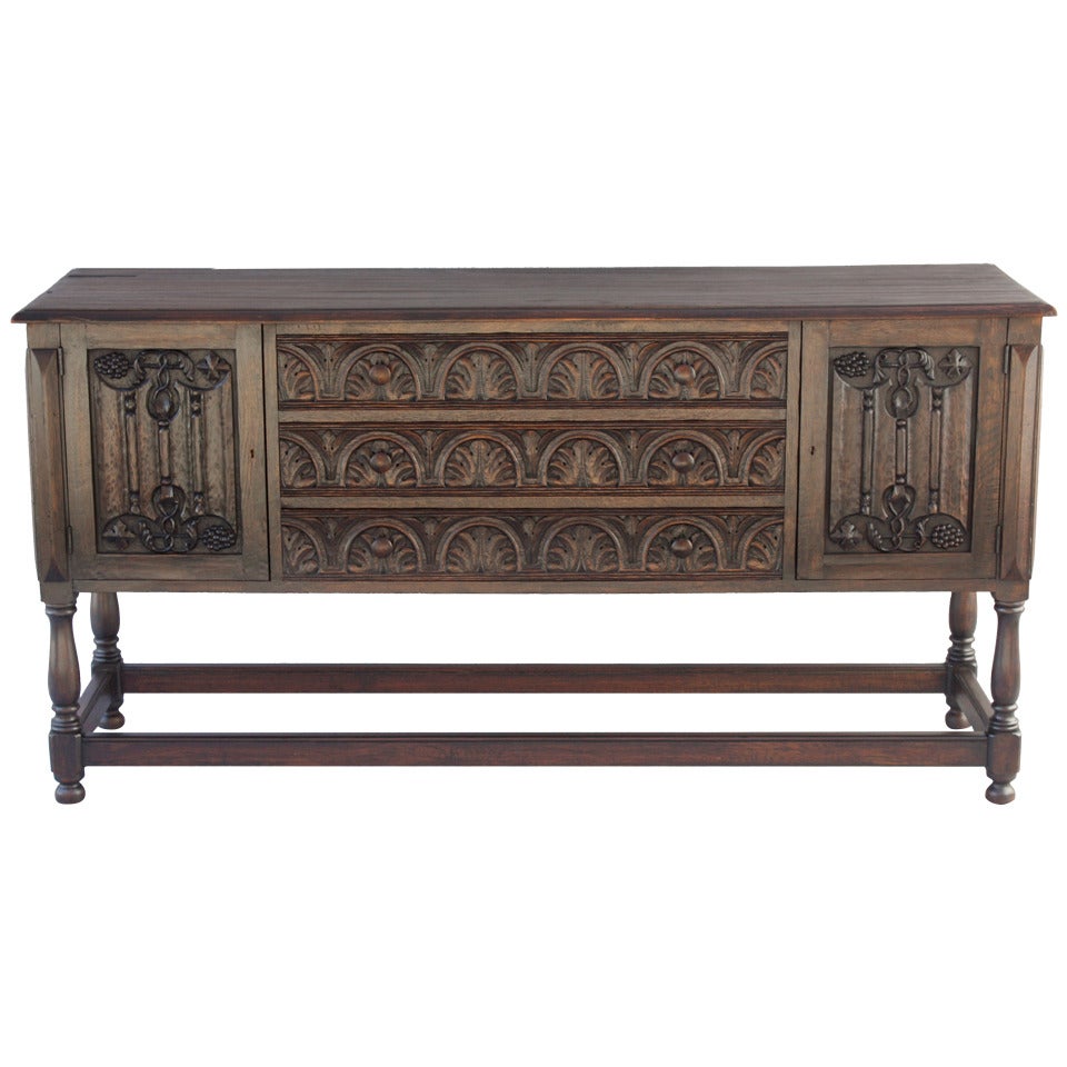 1920s Large Carved Marshall Laird Sideboard