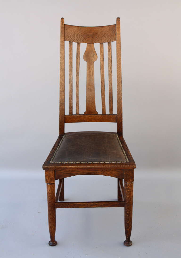 Arts and Crafts Set of Six High Back Arts & Crafts Chairs, circa 1910