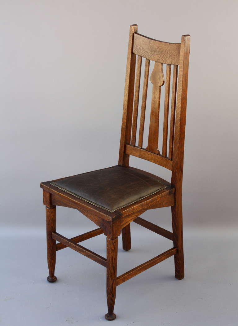 American Set of Six High Back Arts & Crafts Chairs, circa 1910
