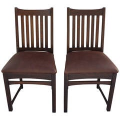 Antique Pair of Lifetime Art and Crafts Mission Side Chairs