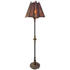 1920s Floor Lamp with Mica Shade