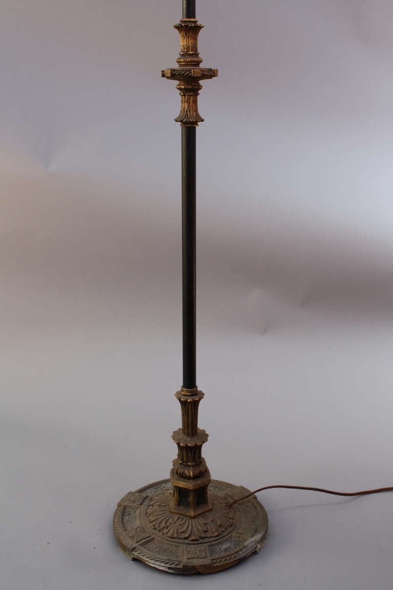 Spanish Colonial 1920s Floor Lamp with Mica Shade