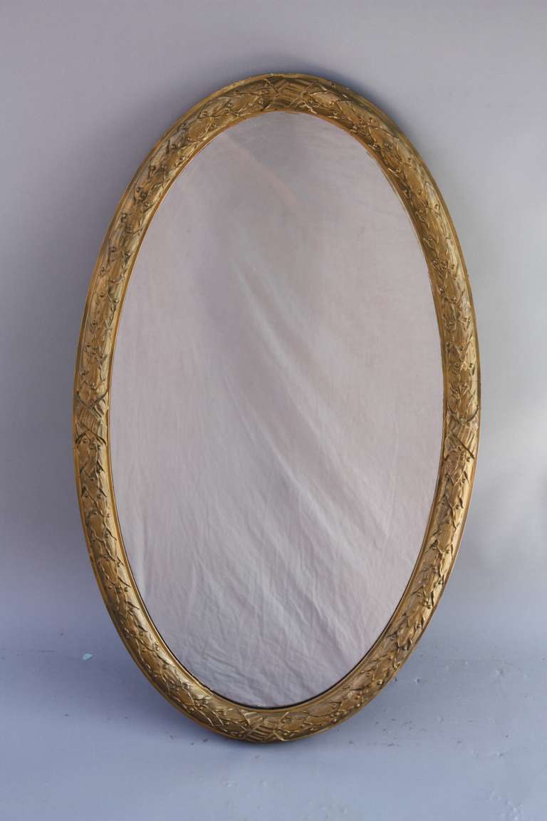 1920s Large Oval Mirror