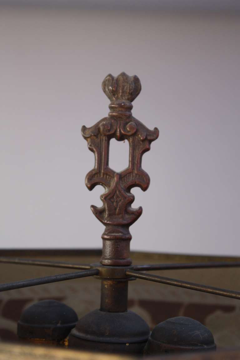 Spanish Colonial 1920s Floor Lamp With Ram Motif and Fantastic Metal Shade