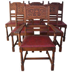 Antique Set of 1920s Spanish Revival Chairs