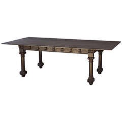 Long Carved 1920s Table