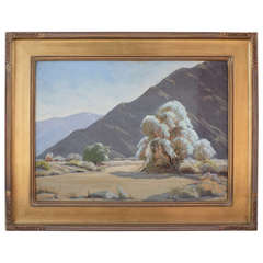 Early 20th Century Desert Mountain And Brush Landscape by Naomi Taylor Evans