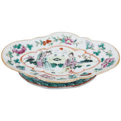 19th Century Famille Rose Footed Dish
