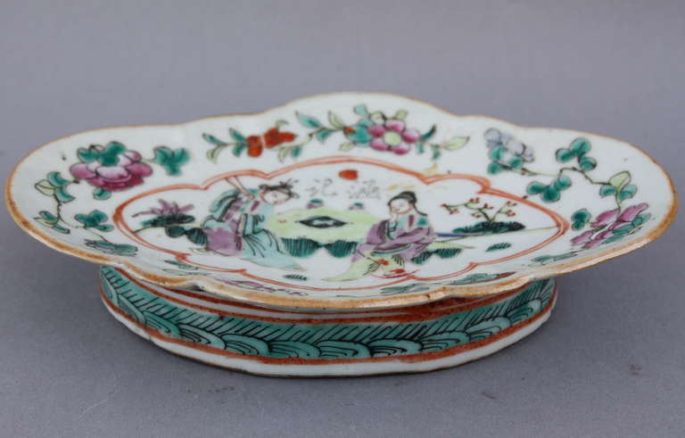 Chinese 19th Century Famille Rose Footed Dish