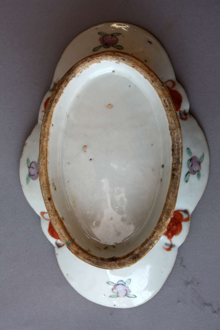 19th Century Famille Rose Footed Dish 1