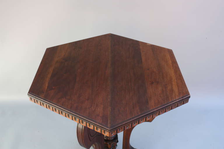 20th Century Antique 1920s Spanish Revival Hexagonal Side Table