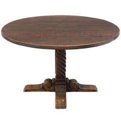 Hand-hewn Round Pedestal Table