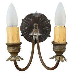 1 of 4 Brass and Iron Sconces