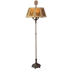 1920s Antique Floor Lamp With Metal Mesh Shade 9