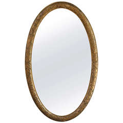 Antique 1920s Large Oval Mirror