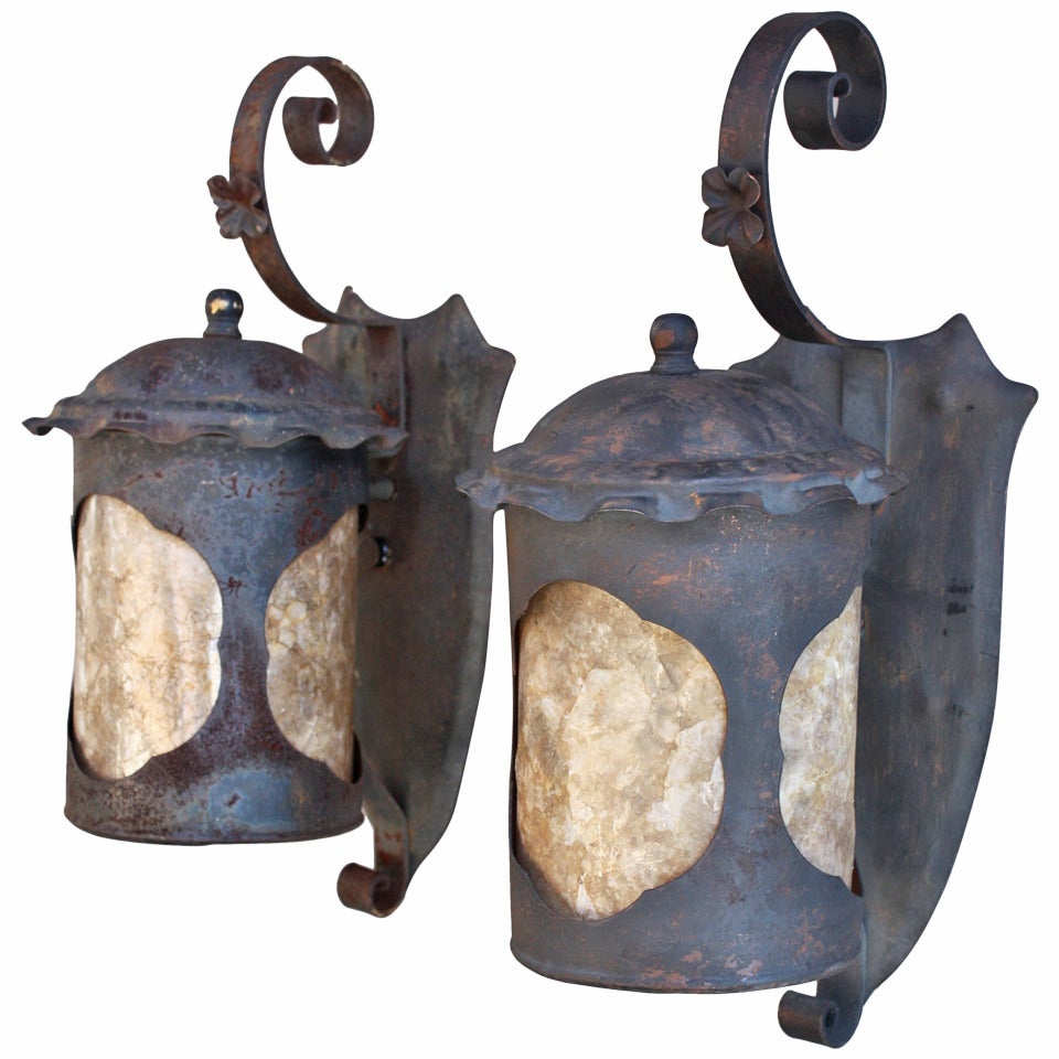 1920s Pair of Outdoor Sconces