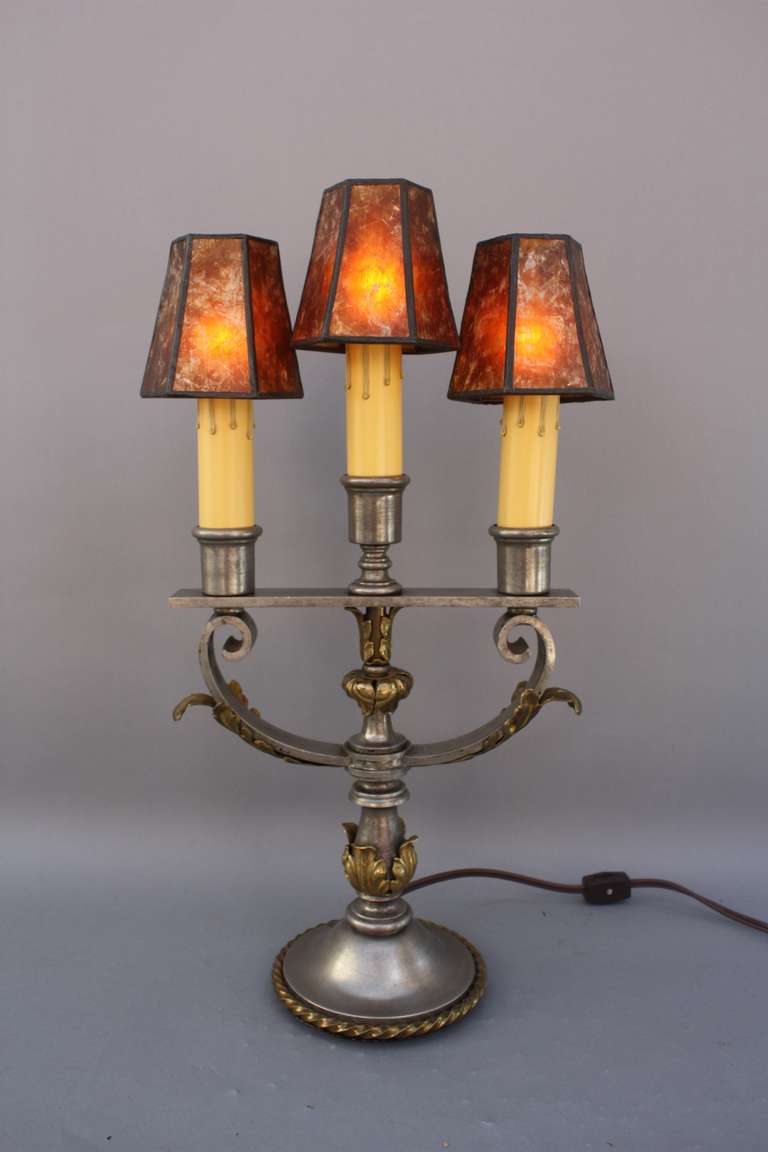 1920s Pair of Three Light Table Lamps In Excellent Condition In Pasadena, CA