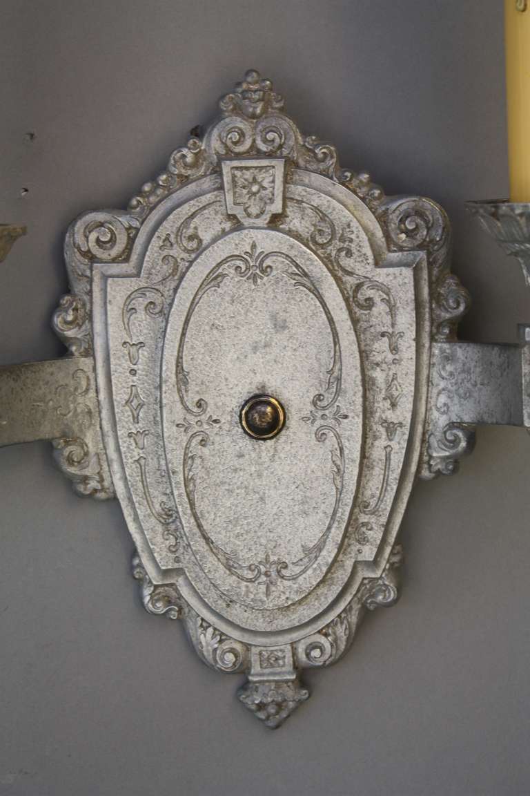 1 Of 9 1920s Double Sconces In Excellent Condition In Pasadena, CA
