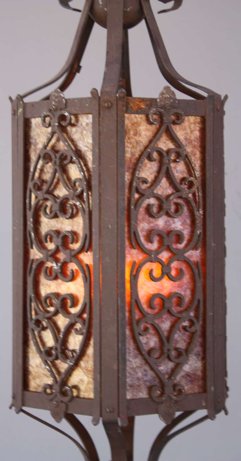 American 1920s Large Scale Spanish Revival Pendant with Mica