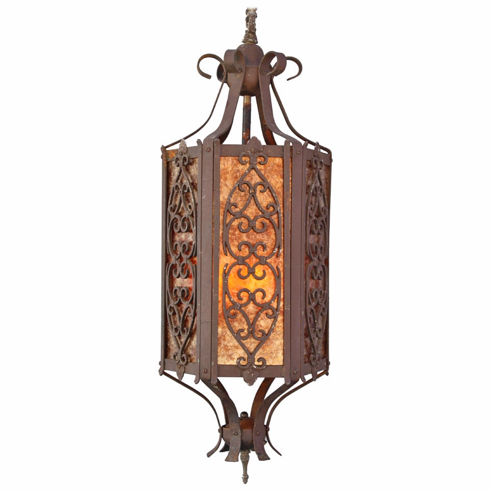 1920s Large Scale Spanish Revival Pendant with Mica