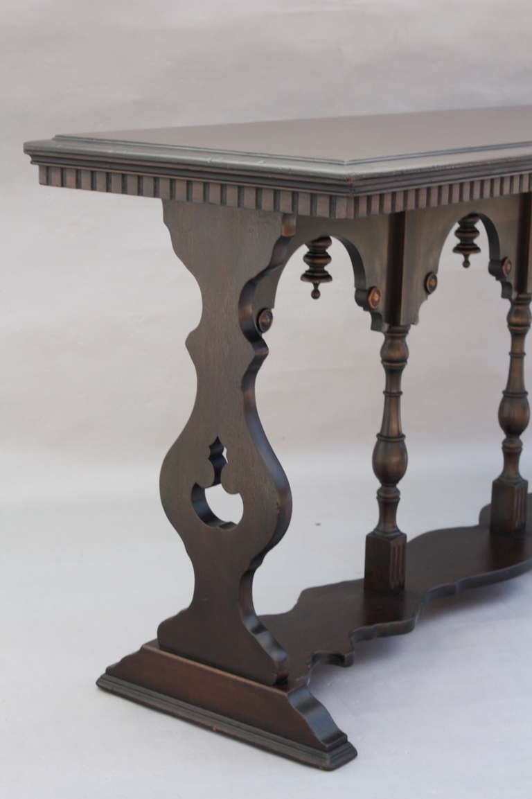 American Long Spanish Revival Console Table