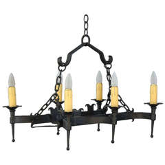 Spanish Revival Chandelier with Six Lights