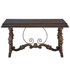 Classic Spanish Revival Console with Irons