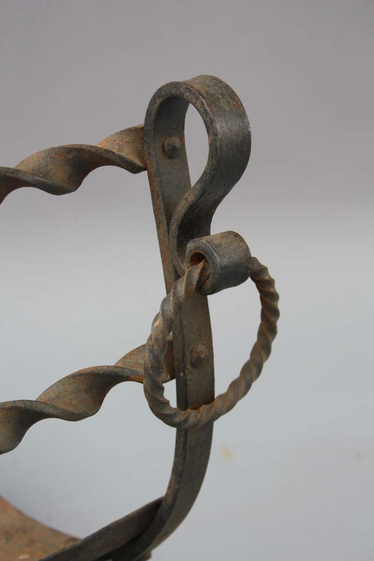 antique cast iron log holder