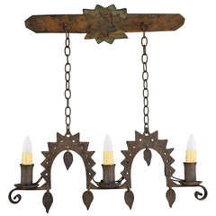 1 of 2 Rancho Early Californian Iron Chandeliers