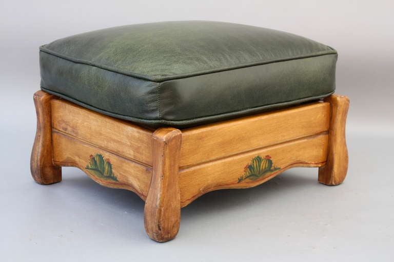 Mid-20th Century Monterey Style Armchair and Ottoman