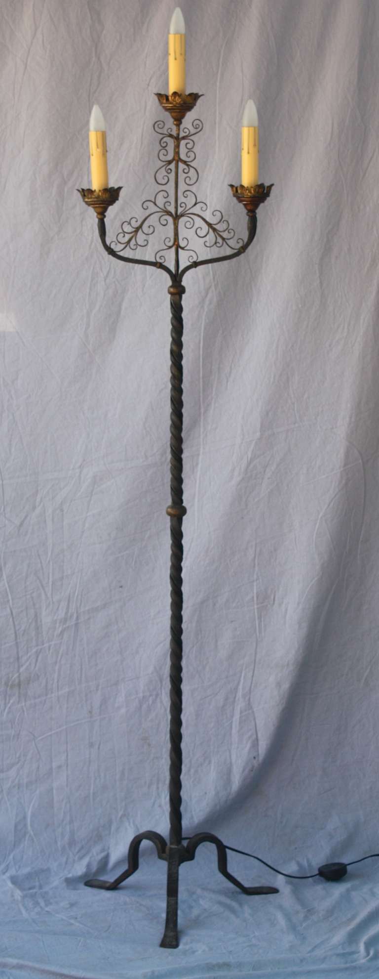 Fantastic Turn of the Century Torchiere with Filigree