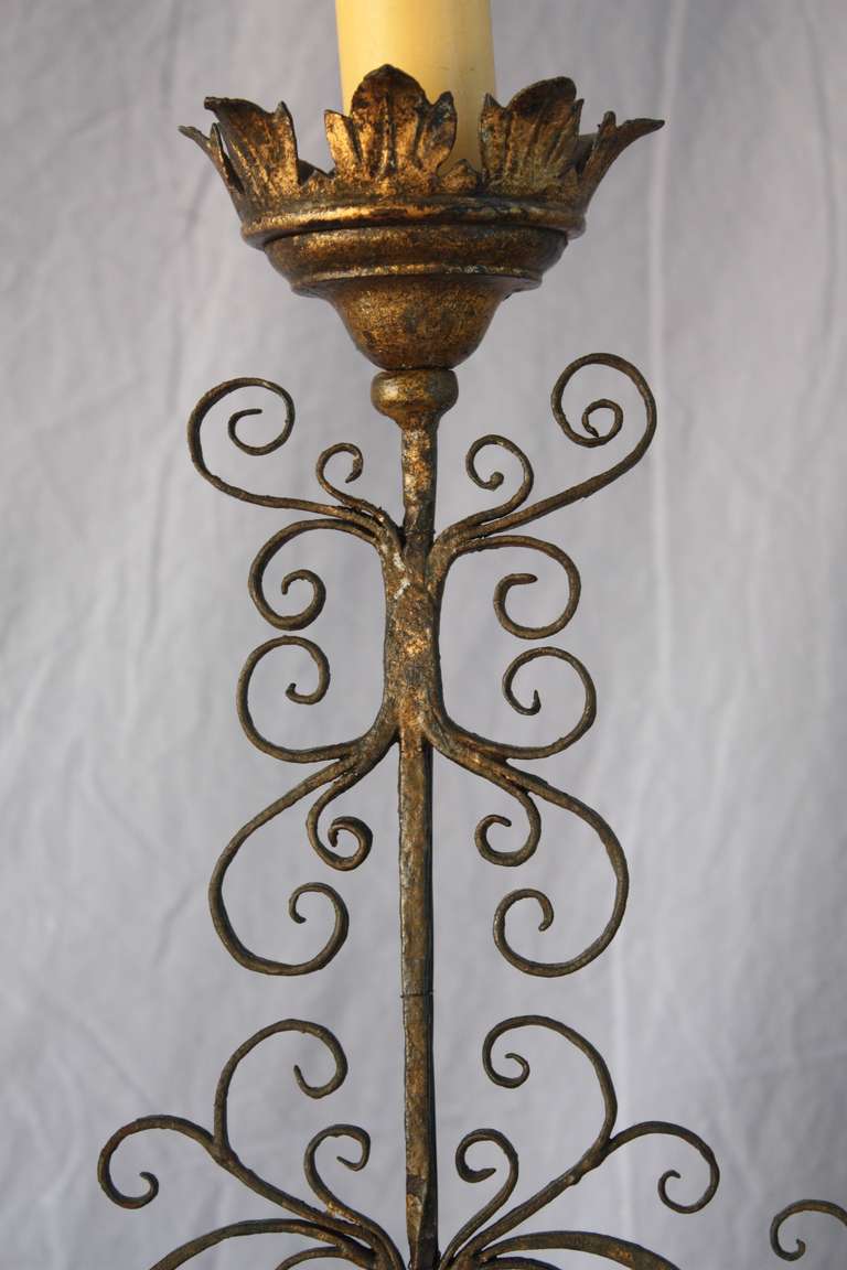 Spanish Fantastic Turn of the Century Torchiere with Filigree