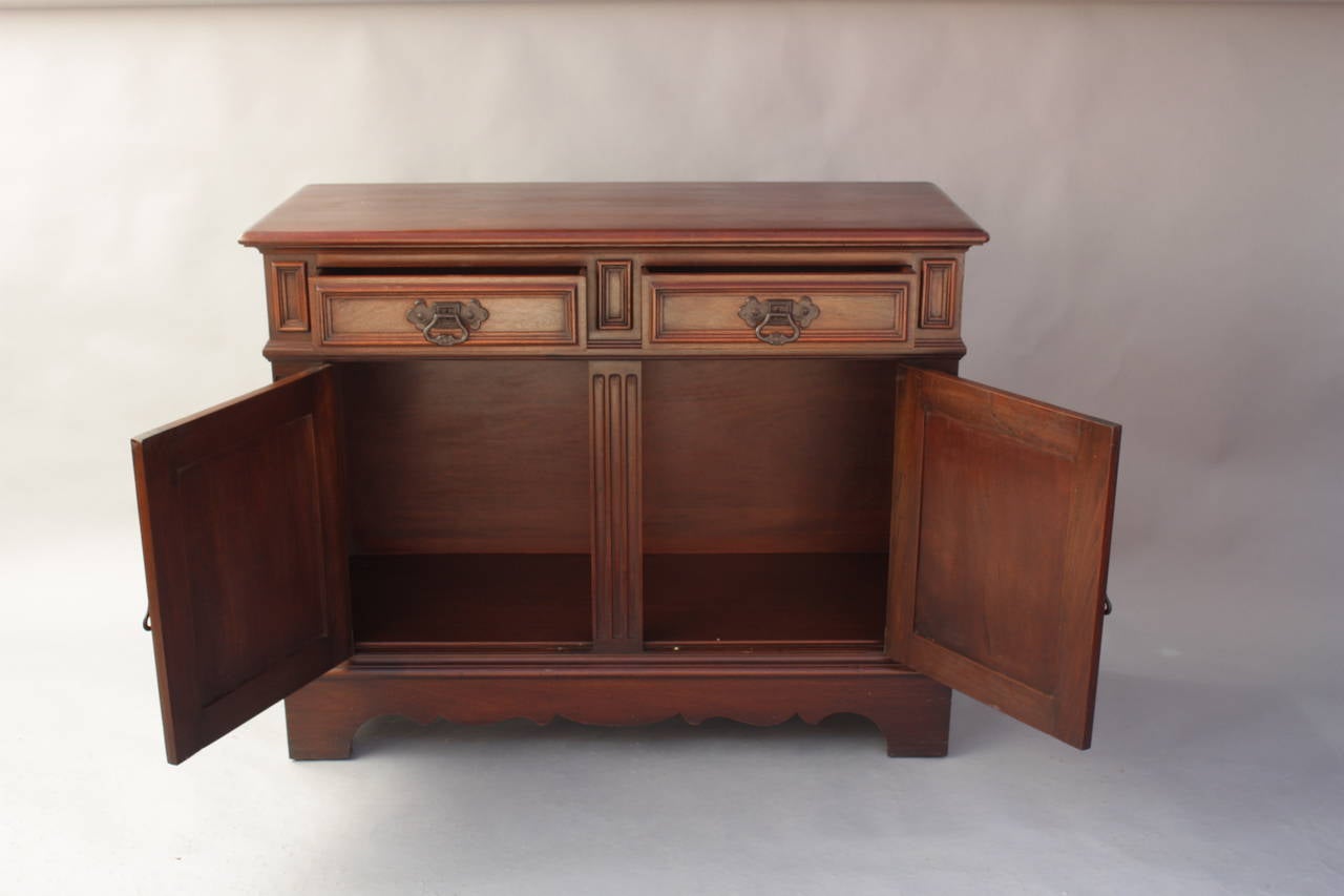 Spanish Colonial 1920s McClellan Manufacturing Walnut Sideboard For Sale