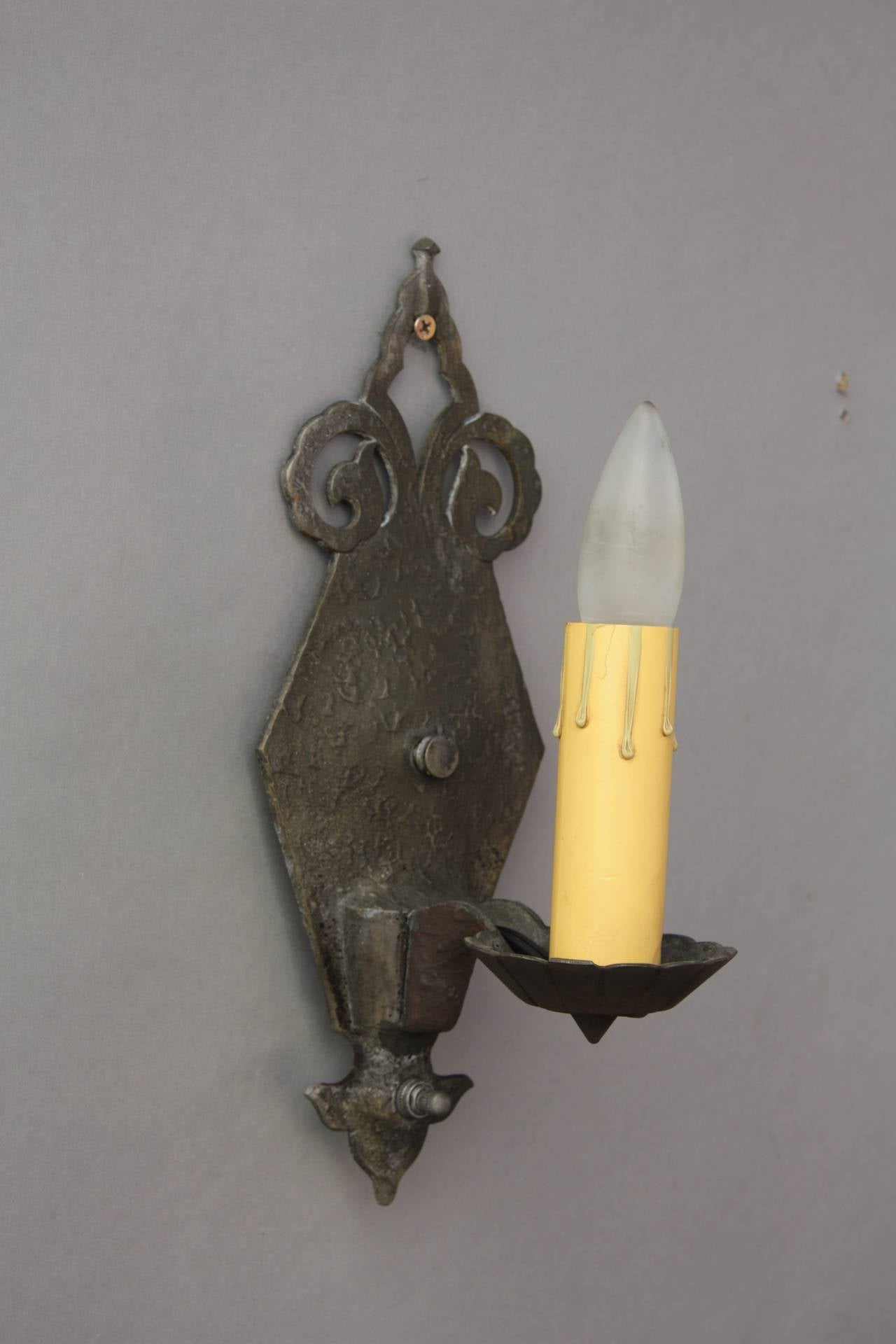 One of Two Antique Single Sconce with Cut-Out