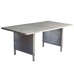 Long, Metal Industrial Table With Adjustable Legs