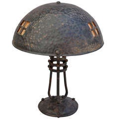 Large Scale Hammered Secessionist Style Table Lamp
