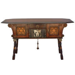 Spanish Revival Console/Sideboard With Sea Horses Motif