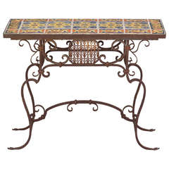 Iron Table with Original Tile Top