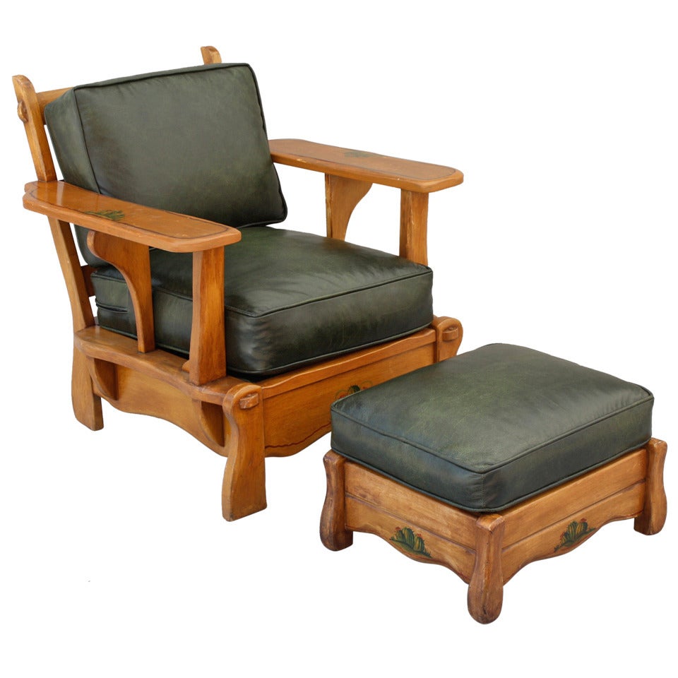 Monterey Style Armchair and Ottoman