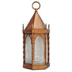 Tudor Brass Lantern with Gothic Details