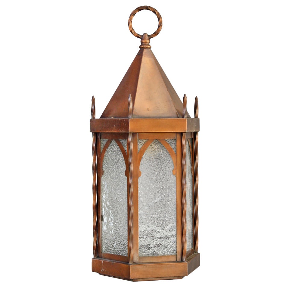 Tudor Brass Lantern with Gothic Details