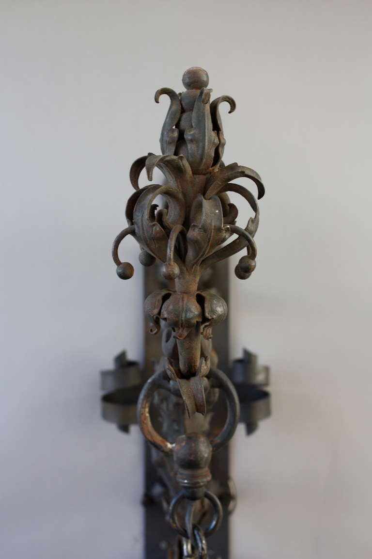 Exceptional Large Scale Wrought Iron Lantern With Dragon 1