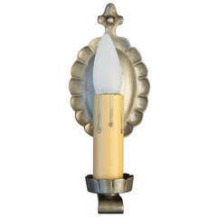 Antique 1 Of 4 Pewter-colored Single Sconces C. 1920's