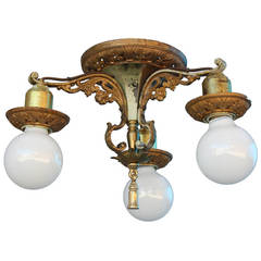 Antique 1930
s Three Light Ceiling Mount