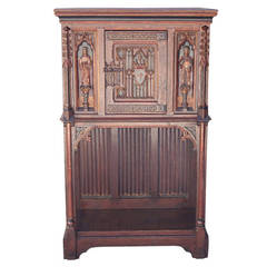Classic Spanish Revival Period Cabinet with Linen Fold Motif