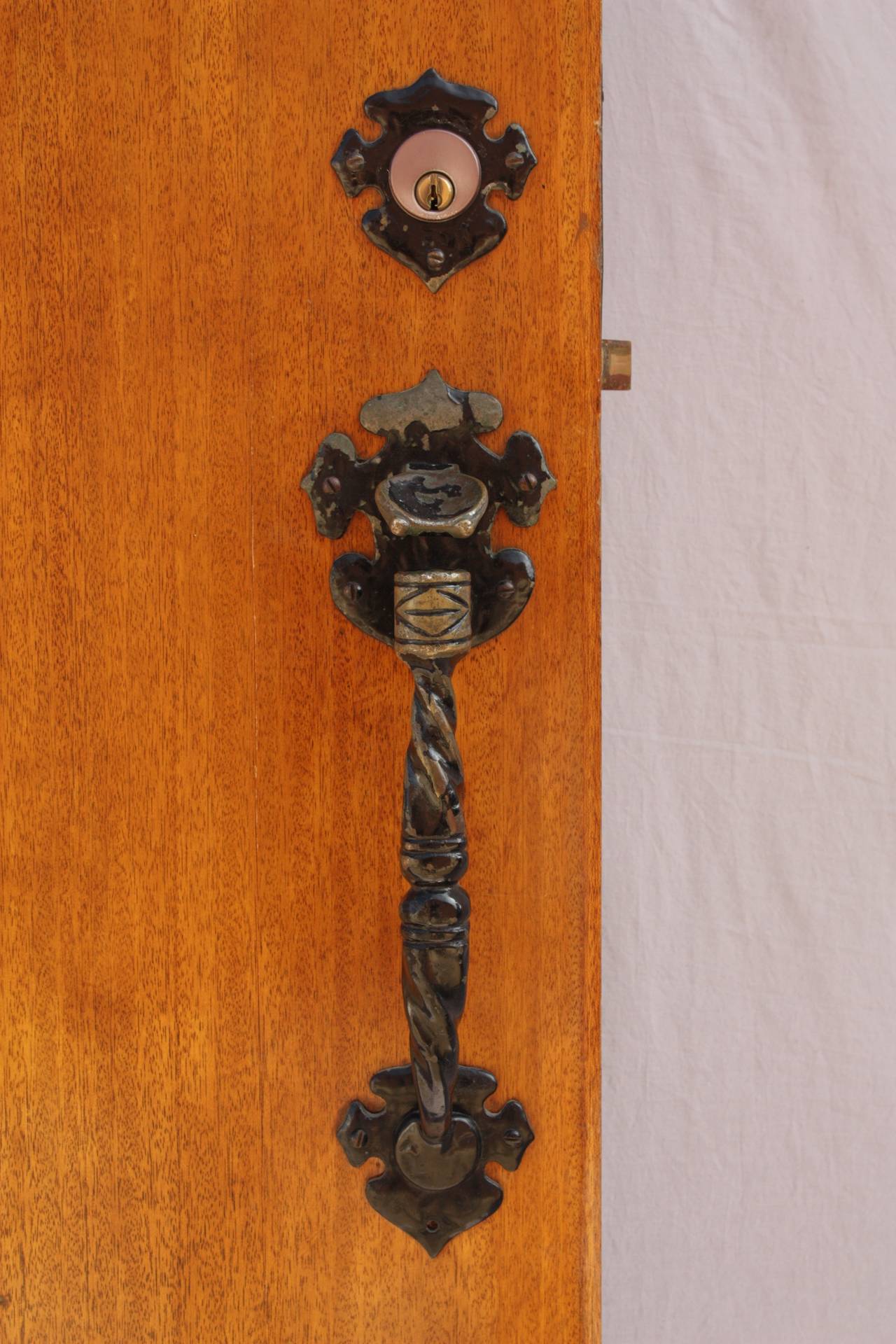 North American Antique 1920s Original Ached Spanish Revival Front Door