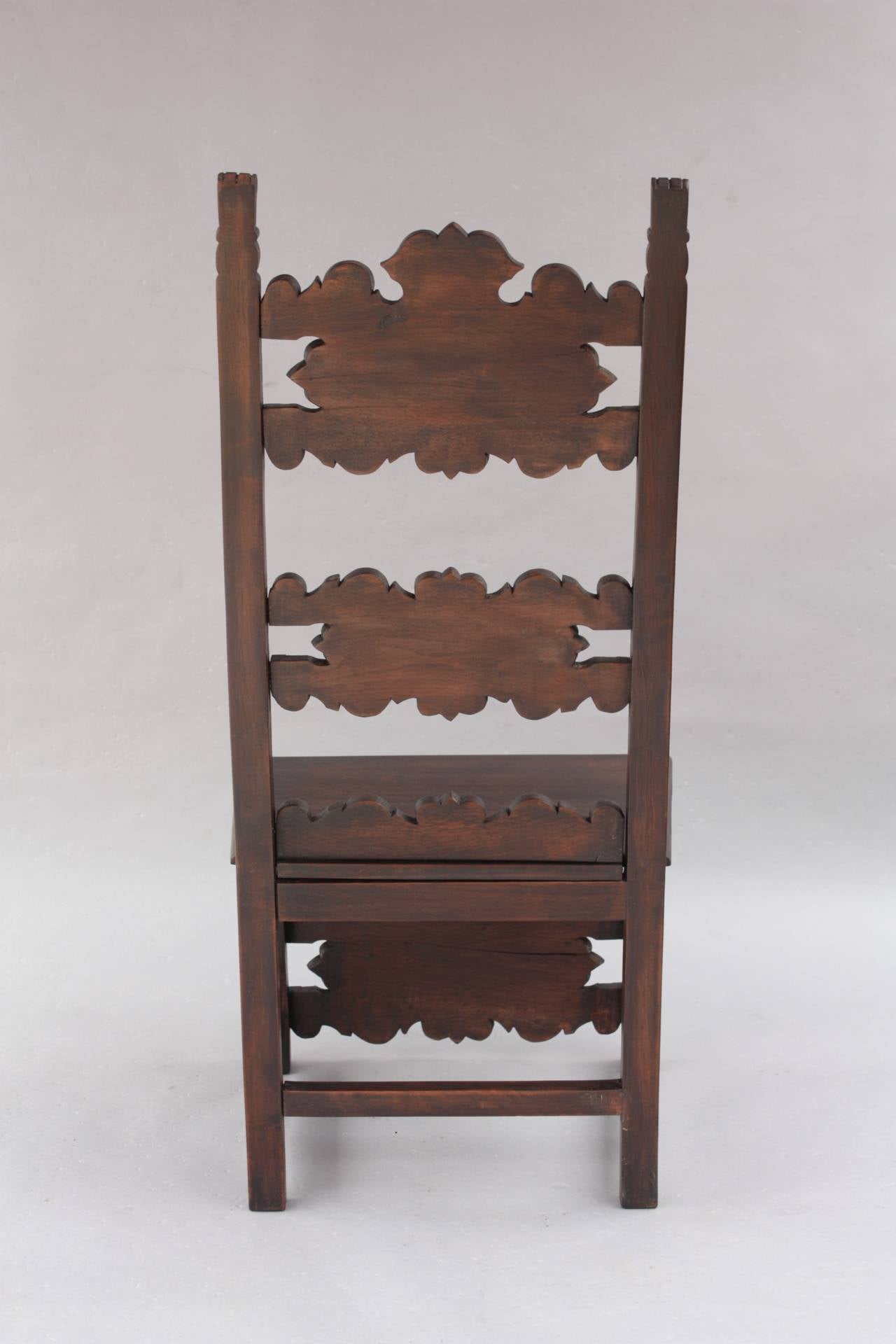 Set of Four Carved Spanish Revival Chairs In Good Condition In Pasadena, CA