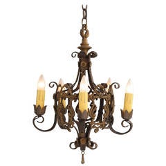 Vintage 1920s Chandelier with Acanthus Details