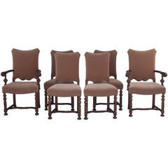 Antique 1920s Set of Six Dining Room Chairs